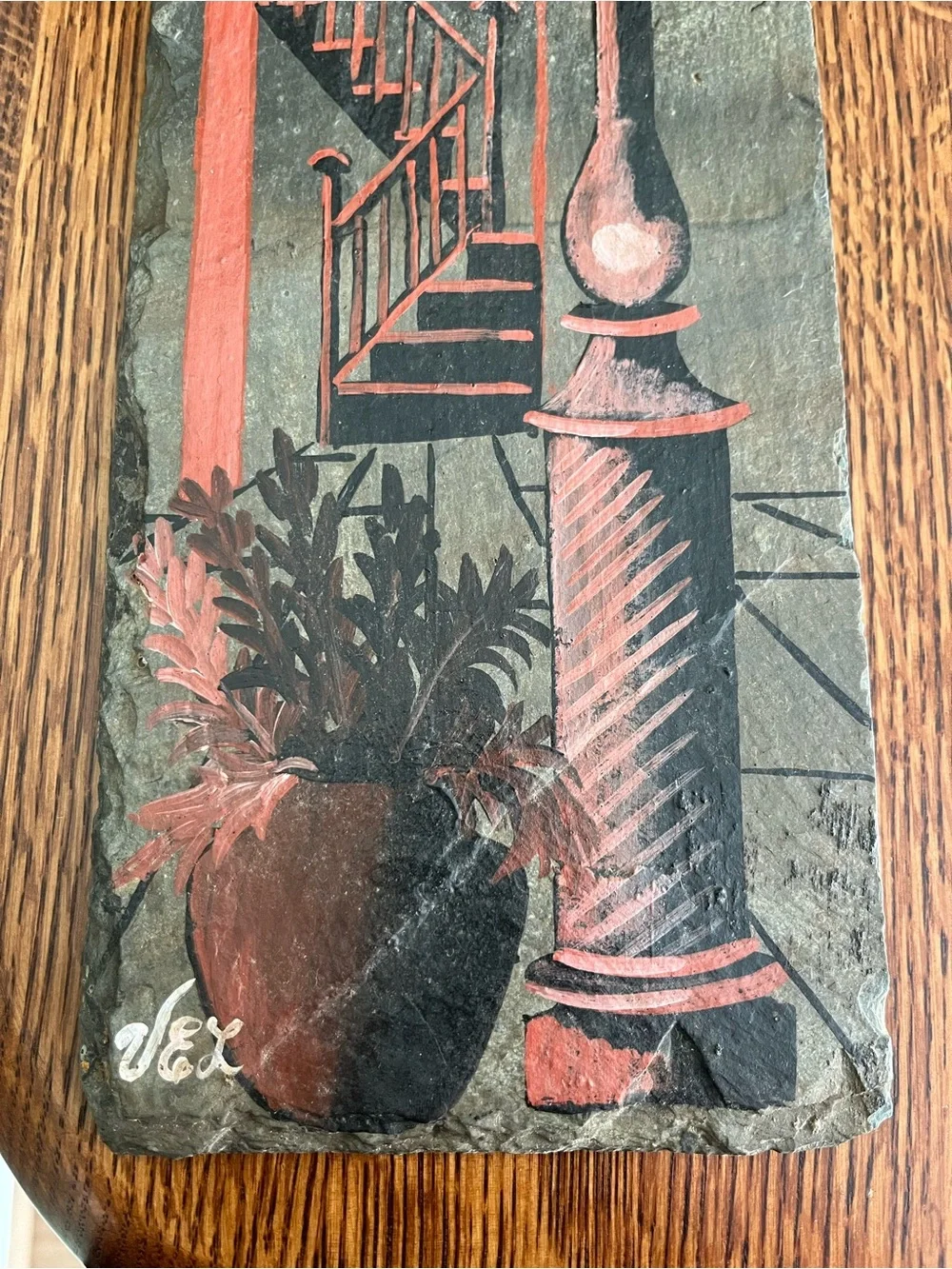 New Orleans, Louisiana Historic Tile Slate Art Bourbon St. Vivian E Laiche